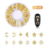 3D Hollow Nail Art Decoration Metal Mixed Shapes GeometryGolden  Tips DIY Nail Art Tools Fashion Nail Decorating Stickers