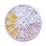 3D Metal Nail Art Decoration Gold Metal Chain Beads Line Multi-size Snake Bone DIY Manicure Nail Art Decoration in Wheel 1 Box