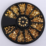 3D Metal Nail Art Decoration Gold Metal Chain Beads Line Multi-size Snake Bone DIY Manicure Nail Art Decoration in Wheel 1 Box