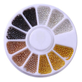 3D Metal Nail Art Decoration Gold Metal Chain Beads Line Multi-size Snake Bone DIY Manicure Nail Art Decoration in Wheel 1 Box