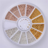 3D Metal Nail Art Decoration Gold Metal Chain Beads Line Multi-size Snake Bone DIY Manicure Nail Art Decoration in Wheel 1 Box
