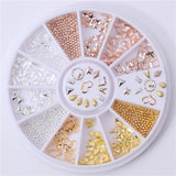3D Metal Nail Art Decoration Gold Metal Chain Beads Line Multi-size Snake Bone DIY Manicure Nail Art Decoration in Wheel 1 Box