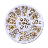 3D Metal Nail Art Decoration Gold Metal Chain Beads Line Multi-size Snake Bone DIY Manicure Nail Art Decoration in Wheel 1 Box