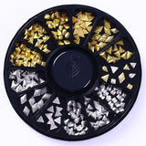 3D Metal Nail Art Decoration Gold Metal Chain Beads Line Multi-size Snake Bone DIY Manicure Nail Art Decoration in Wheel 1 Box