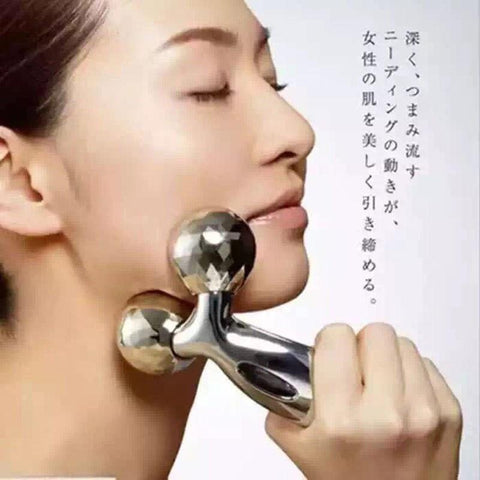 3D Roller Massager 360 Rotate Silver Thin Face Full Body Shape Lifting Wrinkle Remover Facial Massage Relaxation Tool