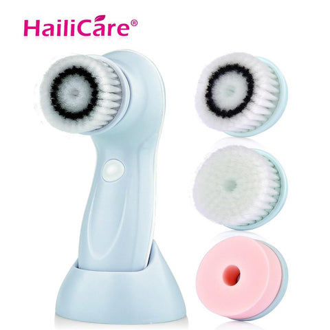 3Heads/Set Multifunctional Electric Face Cleanser USB Rechargeable Facial Washing Cleaning Brush Machine Face Skin Care Tools