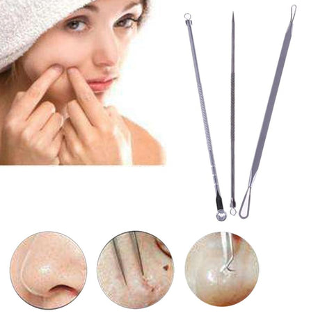 3PCS Black Head Pimples Acne Needle Tool Face Care Blackhead Extractor Comedone Acne Blemish Extractor Remover Wholesale