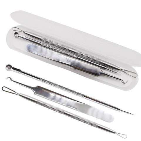 3Pcs/Pack Blackhead Remover Tool Acne Remover Black Spot Clean Pimple Removal Face Care Beauty Needles Tweezers Clips