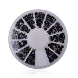 3d Nail Glitter Rhinestone Wrapping Pearls AB Colorful 2MM 3MM Wheel Gold Metal Studs DIY Beauty Nail Art Decorations