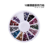3d Nail Glitter Rhinestone Wrapping Pearls AB Colorful 2MM 3MM Wheel Gold Metal Studs DIY Beauty Nail Art Decorations