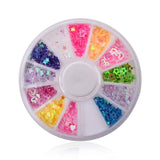3d Nail Glitter Rhinestone Wrapping Pearls AB Colorful 2MM 3MM Wheel Gold Metal Studs DIY Beauty Nail Art Decorations