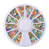 3d Nail Glitter Rhinestone Wrapping Pearls AB Colorful 2MM 3MM Wheel Gold Metal Studs DIY Beauty Nail Art Decorations
