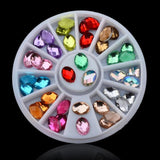 3d Nail Glitter Rhinestone Wrapping Pearls AB Colorful 2MM 3MM Wheel Gold Metal Studs DIY Beauty Nail Art Decorations