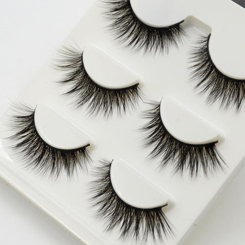 3pairs Lashes Visofree False Eyelashes Natural Multipack High Quality Handmade Eyelashes Winged Upper Lashes Fashion Lashes 3D15