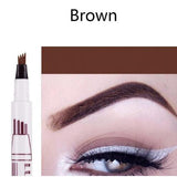 4 Colors Microblading Eyebrow Tattoo Pen 4 Head Fine Sketch Liquid Makeup Pencil Waterproof Tattoo Eye Brow Pen Smudge-proof