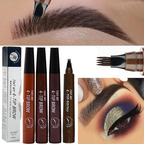 4 Fork Tip Fine Sketch Enhancer Eyebrow Tattoo Pen Waterproof Microblading Eyebrow Tattoo Tint Henna Eyebrow Gel Makeup Tools