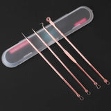 4 Pcs/Set Acne Blackhead Removal Needles Stainless Pimple Spot Comedone Extractor Cleanser Beauty Face Clean Care Tools