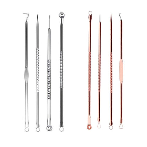 4 Pcs/Set Acne Blackhead Remover Needles Stainless Steel Pimple Spot Comedone Extractor Cleanser Face Clean Tools