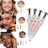 4-in-1 Easy to Wear Eyebrow Contour Pen Defining & Highlighting Brow Microblading Eyebrow Outline Tattoo Pen Eyebrow Pencil Dye