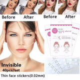 40 Pcs/Set  Lift Up Fast V-Shape Face Facial Artifact  Line Wrinkle Sagging Skin Face  Chin Adhesive Tape Rubberized  Tools