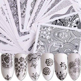 40pcs Nail Sticker Water Decals Flowers Watermark Ink Slider for Nails Art Decoration Gel Nail Manicure Accessories JISTZ352-391