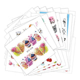 40pcs Nail Stickers Water Decals Butterfly Floral Animal Black White Geometry Slider Manicure Nail Art Decoration BESTZ608-658