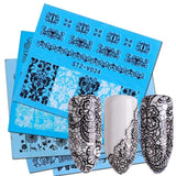 40pcs Nail Stickers Water Decals Butterfly Floral Animal Black White Geometry Slider Manicure Nail Art Decoration BESTZ608-658