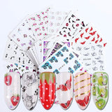 40pcs Nail Stickers Water Decals Butterfly Floral Animal Black White Geometry Slider Manicure Nail Art Decoration BESTZ608-658