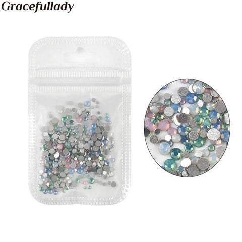 450 pcs/Pack Mix Size Pink Opal Crystal Nail Art Rhinestones For 3d Charm Glass Flatback Non Hotfix DIY Nails Decorations