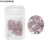 450 pcs/Pack Mix Size Pink Opal Crystal Nail Art Rhinestones For 3d Charm Glass Flatback Non Hotfix DIY Nails Decorations