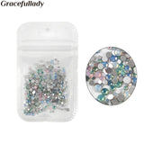 450 pcs/Pack Mix Size Pink Opal Crystal Nail Art Rhinestones For 3d Charm Glass Flatback Non Hotfix DIY Nails Decorations