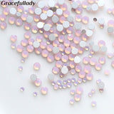 450 pcs/Pack Mix Size Pink Opal Crystal Nail Art Rhinestones For 3d Charm Glass Flatback Non Hotfix DIY Nails Decorations