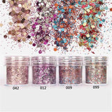 4PCS/Set Festival Body Makeup 1mm Sequins Glitter Face Hair Shimmer Powder Shiny Flash Body Glitter Popular Cosmetics Makeup