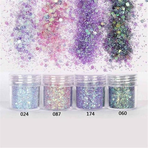 4PCS/Set Festival Body Makeup 1mm Sequins Glitter Face Hair Shimmer Powder Shiny Flash Body Glitter Popular Cosmetics Makeup