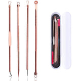 4Pcs/Set Rose Gold Acne Blackhead Removal Needles Pimple Spot Comedone Extractor Cleanser Beauty Face Clean Care Tools