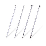 4Pcs/Set silver Blackhead Remover Acne Extractor Black Spots Point Noir Pore Cleanser blackhead extractor Face Skin Care Tool