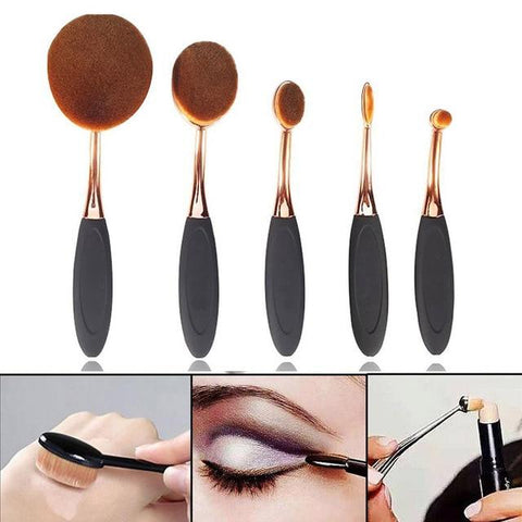 5/6/10PCS powder Rose gold set Brush Shape Oval crystal Makeup Brush Set Professional Foundation Powder Brush Kits DFDF