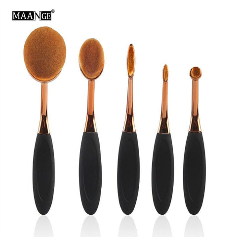 5/6/10PCS powder Rose gold set Brush Shape Oval crystal Makeup Brush Set Professional Foundation Powder Brush Kits DFDF