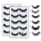 5 Pairs 3D Mink Hair Natural Cross False Eyelashes Long Messy Makeup  Fake Eye Lashes Extension Make Up Beauty Tools maquiagem