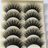 5 Pairs Fashion Natural Make up Long Cross Fake Eye Lashes Handmade Thick Black False Eyelashes Extension Beauty Makeup Tool