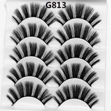 5 Pairs Luxurious Mink Hair False Eyelashes Thick Curled Full Strip Lashes Eyelash Extension Fashion Women Eyes Natural Makeup