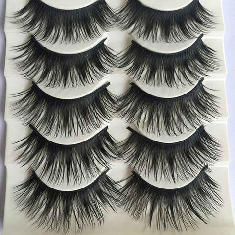 5 Pairs Luxurious Mink Hair False Eyelashes Thick Curled Full Strip Lashes Eyelash Extension Fashion Women Eyes Natural Makeup