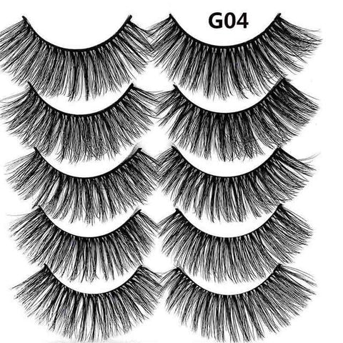 5 Pairs Luxurious Mink Hair False Eyelashes Thick Curled Full Strip Lashes Eyelash Extension Fashion Women Eyes Natural Makeup