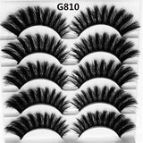 5 Pairs Luxurious Mink Hair False Eyelashes Thick Curled Full Strip Lashes Eyelash Extension Fashion Women Eyes Natural Makeup