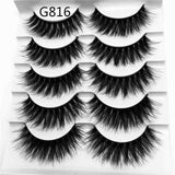 5 Pairs Luxurious Mink Hair False Eyelashes Thick Curled Full Strip Lashes Eyelash Extension Fashion Women Eyes Natural Makeup