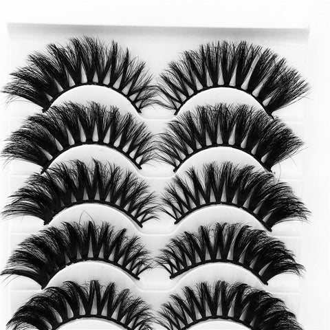 5 Pairs Luxurious Mink Hair False Eyelashes Thick Curled Full Strip Lashes Eyelash Extension Fashion Women Eyes Natural Makeup