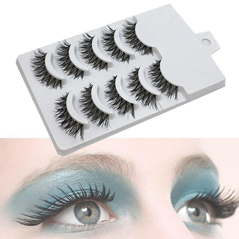 5 Pairs Natural False Eyelashes Fake Lashes Long Makeup 3D Mink Lashes Eyelash Extension Mink Eyelashes for Beauty