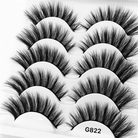 5 pairs 3D mink lashes false eyelashes natural makeup eyelash extension long cross volume soft fake eye lashes winged faux cils