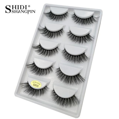 5 pairs false eyelashes natural 3D mink lashes makeup eyelash extension long mink eyelashes volume fake eye lashes cilio russian