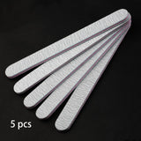 5 pcs/lot Sandpaper Nail File Lime 100/180 Double Side Sanding Buffer Block Set Grey Nail Files For UV Gel Polish Manicure Tool